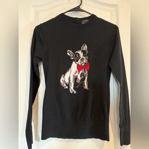 Ted Baker Black Sweater with French Bulldog Motif